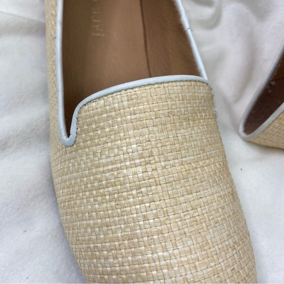 Jack Rogers Almond Toe raffia Loafers Ginnie Natural Rattan. Size 10 - Picture 2 of 8